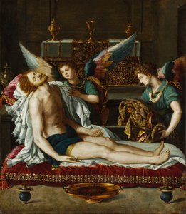 Der Leichnam Christi von zwei Engeln gesalbt von Alessandro Allori