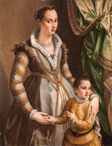 Porträt einer Adligen mit ihrem Sohn von Alessandro Allori