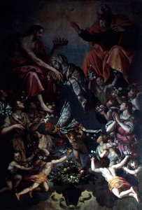 Die Krönung der Jungfrau von Alessandro Allori