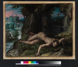 Die Versuchung des heiligen Benedikt, ca. 1587 von Alessandro Allori