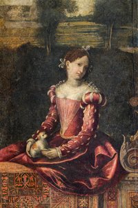 Porträt einer Adligen (Detail) von Alessandro Bonvicino Moretto