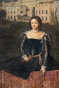 Porträt einer Adligen (Detail) von Alessandro Bonvicino Moretto