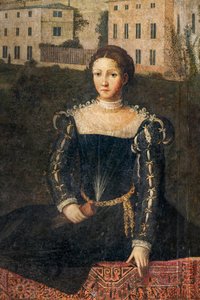 Porträt einer Adligen (Detail) von Alessandro Bonvicino Moretto