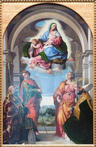 Die Jungfrau und das Kind und der kleine Johannes von Alessandro Bonvicino Moretto
