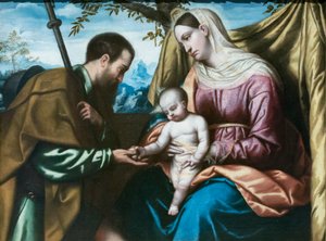 Die Jungfrau und das Kind mit dem heiligen Rochus von Alessandro Bonvicino Moretto