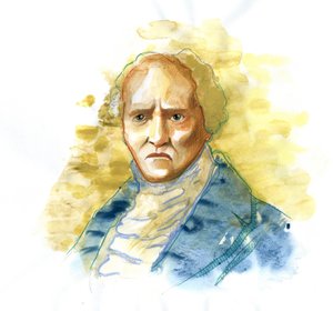Charles Fourier (1772-1837) englischer Philosoph und Ökonom - Illustration von Alessandro Lonati von Alessandro Lonati