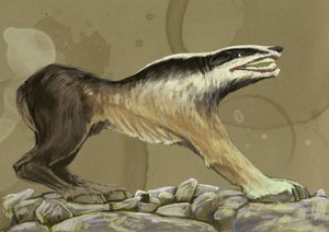 Fantastische Monster und Kreaturen, Kryptozoologie: Darstellung einer Crocotte (oder Leucrotta, Corocotta, Crocuta, Hyäne), mythischer Wolfshund aus Indien oder Äthiopien