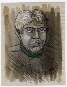 Erster Weltkrieg 1914-1918: Porträt eines jungen alpinen Jägersoldaten der italienischen Armee im Jahr 1915. Zeichnung von Alessandro Lonati