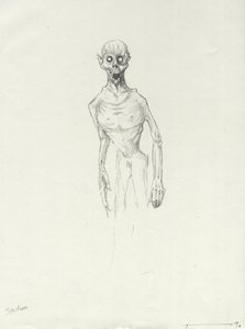 Legendäres Wesen: Chupacabra, südamerikanischer Vampir. Zeichnung von Alessandro Lonati von Alessandro Lonati