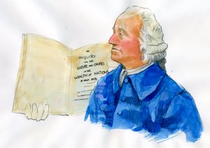 Porträt von Adam Smith (1723-1780), schottischer Philosoph und Ökonom von Alessandro Lonati