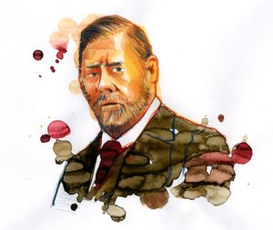 Porträt von Bram Stoker (1847-1912), irischer Schriftsteller, Autor von „Dracula“ von Alessandro Lonati