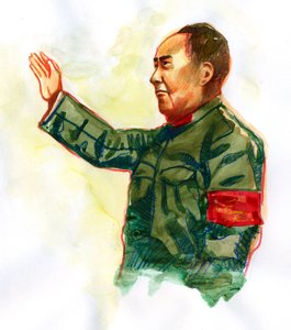 Porträt des chinesischen kommunistischen Revolutionärs und Gründervaters der Volksrepublik China Mao Zedong von Alessandro Lonati