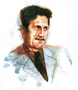 Porträt des englischen Schriftstellers und Journalisten George Orwell von Alessandro Lonati