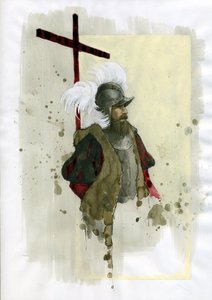 Porträt von Fernand Cortes (Hernan Cortez) von Alessandro Lonati