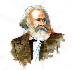Porträt von Karl Marx (1818-1883), Philosoph und politischer Theoretiker.
