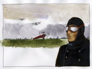Porträt von Manfred von Richthofen, der rote Baron (1892-1918) deutscher Flieger von Alessandro Lonati