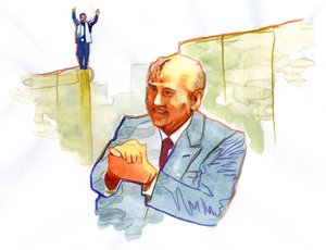 Porträt von Michail Gorbatschow (geboren 1931), russischer Politiker von Alessandro Lonati