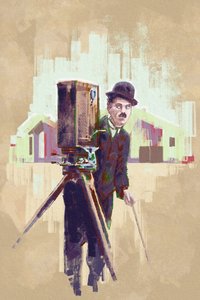 Porträt des Schauspielers und Regisseurs Charlie Chaplin (Illustration) von Alessandro Lonati