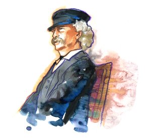 Porträt des amerikanischen Schriftstellers Mark Twain (1835-1910)