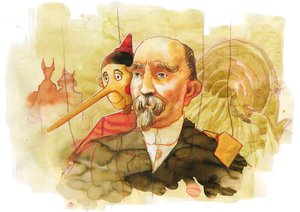 Porträt des italienischen Schriftstellers Carlo Collodi (1826-1890), Autor der Figur Pinocchio von Alessandro Lonati
