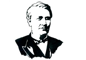 Porträt des Physikers Thomas Edison (1847-1931) von Alessandro Lonati