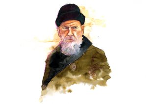 Porträt des russischen Schriftstellers Lew Nikolajewitsch (Leo oder Leon Tolstoi) (1828-1910) von Alessandro Lonati