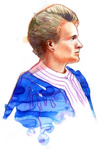 Porträt der Physikerin Marie Curie (1867-1934), polnisch-französische Physikerin von Alessandro Lonati