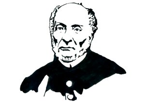 Darstellung von Victor Schoelcher (1804-1893), französischer Politiker, Freimaurer, bekannt für die Leitung des Dekrets zur endgültigen Abschaffung der Sklaverei in Frankreich - Illustration von Alessandro Lonati von Alessandro Lonati