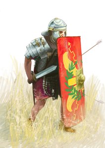 Römische Legion - Römischer Legionär - Römische Antike: Darstellung eines römischen Legionärs - Zeichnung von Alessandro Lonati