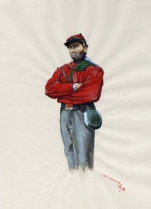 Zweites Kaiserreich (1852-1870): Italienische Einigung (Risorgimento), Freiwilligenoffizier der Garibaldi-Armee, bekannt als „Rothemden“-Kämpfer für die Sache von Giuseppe Garibaldi (1807-1882) in Italien