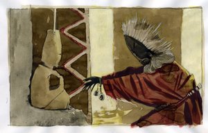 Schamanismus: spirituelle Zeremonie, die sich auf die Vermittlung zwischen Menschen und den Geistern der Natur konzentriert - Schamane Illustration von Alessandro Lonati