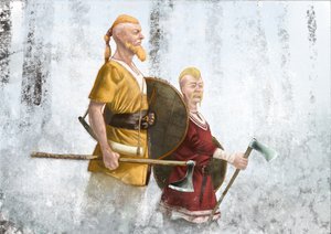 Wikinger im Nebelwald von Alessandro Lonati