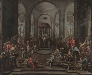 Innenraum einer Synagoge, um 1725-35