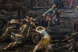 Die Ankunft und Vernehmung von Galeerensklaven im Gefängnis von Genua