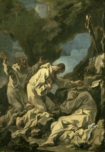 Drei Kamaldulenser Mönche im ekstatischen Gebet von Alessandro Magnasco