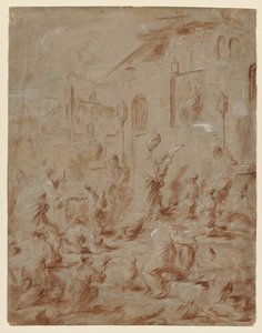 Anbeter an einem Straßenschrein, 1730-40