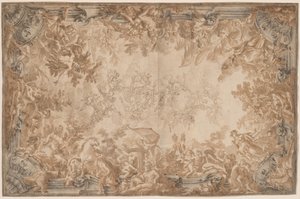 Der Triumph des Reiches, mit den vier Kontinenten von Alessandro Mauro and Francesco de Mura