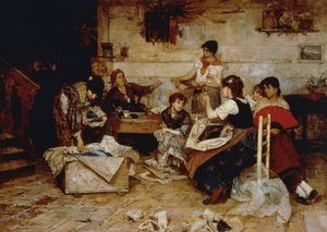 Frauen arbeiten mit Perlen