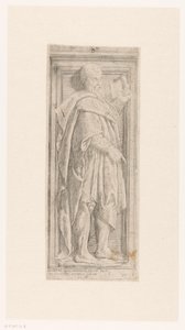 Basrelief mit stehendem Propheten mit Schriftrolle