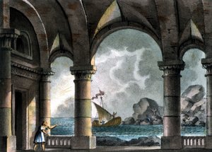 Bühnenbild von Sanquirico für die Oper „Il pirata“ von Vincenzo Bellini