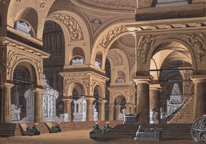 Bühnenbild für die Oper Castore e Polluce von Francesco Bianchi von Alessandro Sanquirico