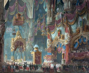 Die Krönung von Kaiser Ferdinand I. von Österreich zum König von Lombardei-Venetien in der Kathedrale von Mailand