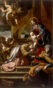 Mystische Hochzeit der Heiligen Katharina, Werk von Alessandro Tiarini, aufbewahrt in der Galleria Estense in Modena