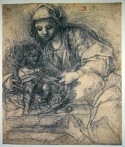 Die Madonna und das Kind mit einem Kartäusermönch