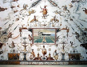 Decke der Saletta, ca. 1570 von Alessandro del (attr.to) Barbiere