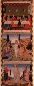 Szenen des Letzten Abendmahls, der Taufe Christi und der Himmelfahrt, Tafel zwei aus dem Silberschatz von Santissima Annunziata, ca. 1450-53