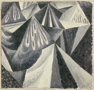 Kubo-Futuristische Komposition in Grau und Weiß, 1916