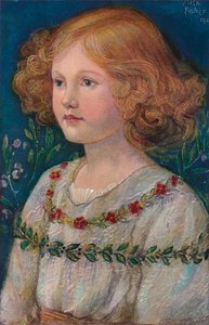 Porträt in Emaille von Rosemary, Tochter von John, ca. 1909