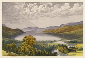 Schottische Loch-Szenerie: Loch Tay (Farblithographie)