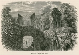 Glastonbury Abbey, Innenansicht von Westen von Alexander Francis Lydon